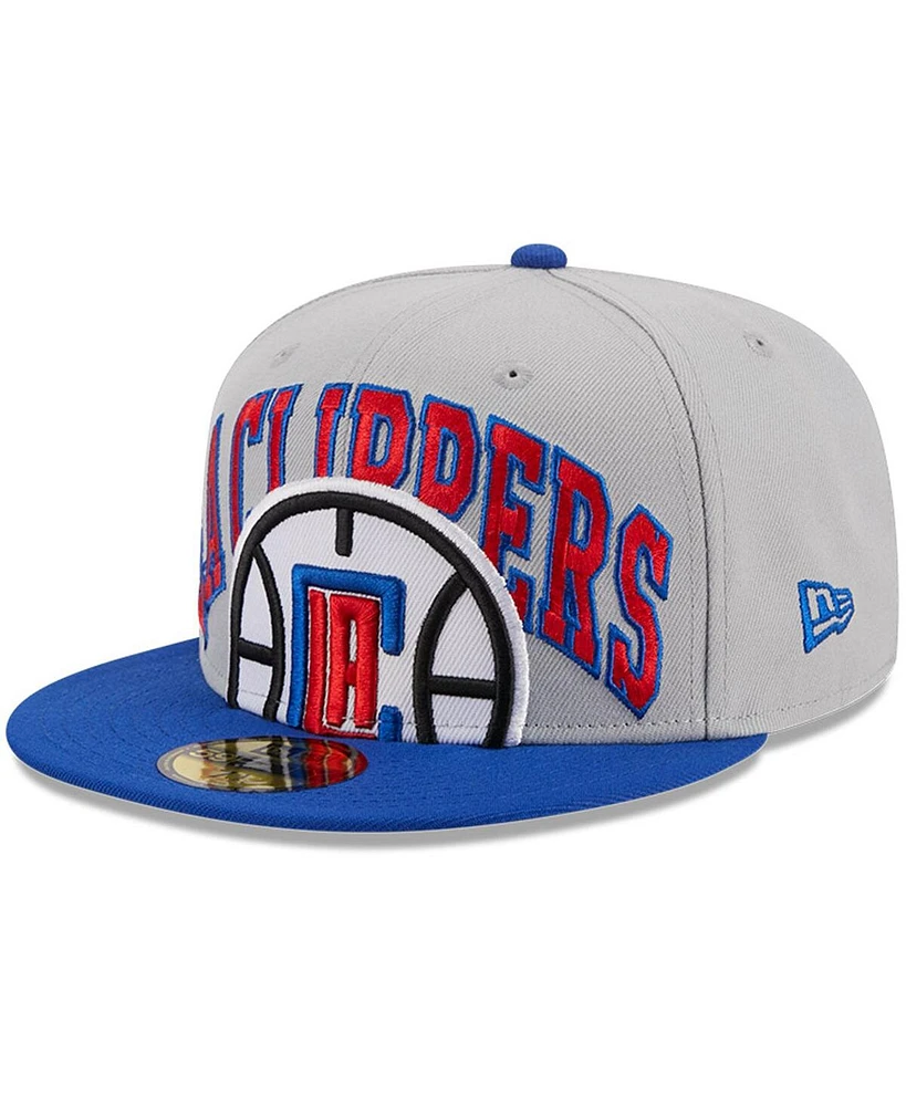 Men's New Era Gray, Royal La Clippers Tip-Off Two-Tone 59FIFTY Fitted Hat