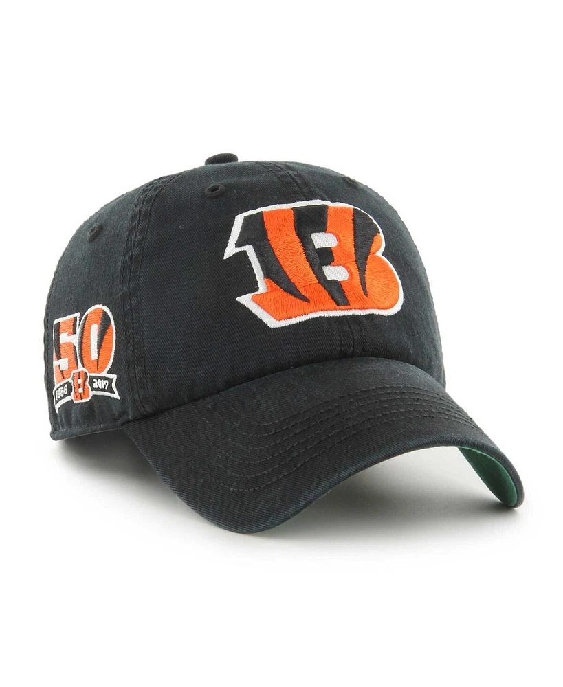 Men's '47 Brand Black Cincinnati Bengals Sure Shot Franchise Fitted Hat