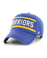 Men's '47 Brand Royal Distressed Golden State Warriors Quick Snap Clean Up Adjustable Hat