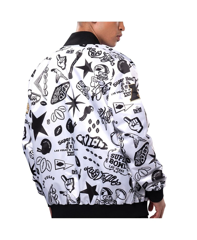 Men's Starter x Msx by Michael Strahan White Super Bowl Lviii The Gold Bar Casino Camo Full-Snap Jacket