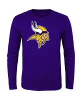Big Boys and Girls Purple Minnesota Vikings Primary Logo Long Sleeve T-shirt