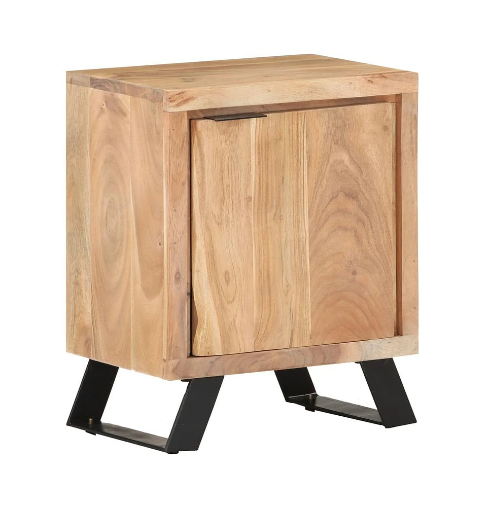 Bedside Cabinet 15.7"x11.8"x19.7" Solid Acacia Wood with Live Edges