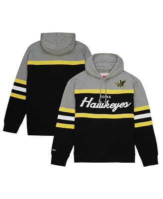 Men's Mitchell & Ness Black Iowa Hawkeyes Head Coach Pullover Hoodie