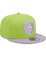Men's New Era Neon Green, Lavender Las Vegas Raiders Two-Tone Color Pack 9FIFTY Snapback Hat