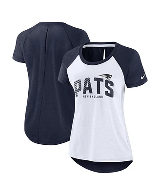 Women's Nike White, Navy New England Patriots Back Slit Lightweight Fashion T-shirt