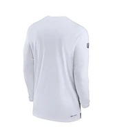 Men's Nike White Dallas Cowboys Sideline Coach Performance Long Sleeve T-shirt