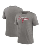 Men's Nike Heather Charcoal Philadelphia Phillies We Are All Tri-Blend T-shirt