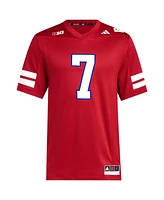 Men's adidas #7 Scarlet Nebraska Huskers Memorial Stadium 100th Anniversary Premier Football Jersey