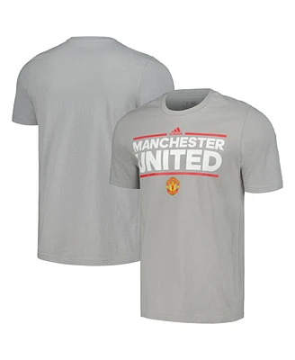 Men's adidas Gray Manchester United Lockup T-shirt