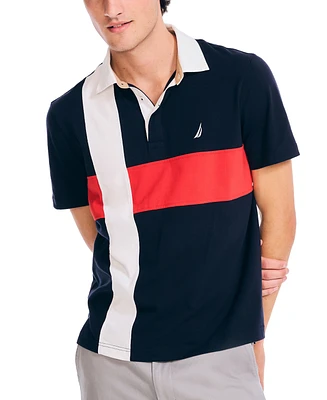 Nautica Men's Classic Fit Pieced Rugby Polo