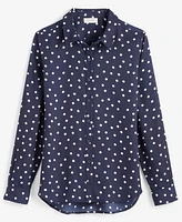 On 34th Women's Button-Front Crepe Shirt