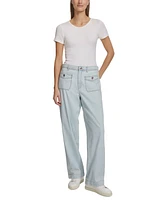 Nautica Jeans Women's Front Patch-Pocket Wide-Leg