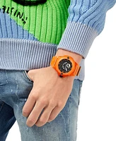 Philipp Plein Unisex The Skull Scuba Duba Orange Silicone Strap Watch 44mm