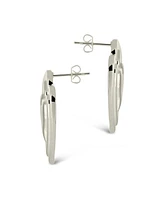 Sterling Forever Silver-Tone or Gold-Tone Statement Beating Heart Studs