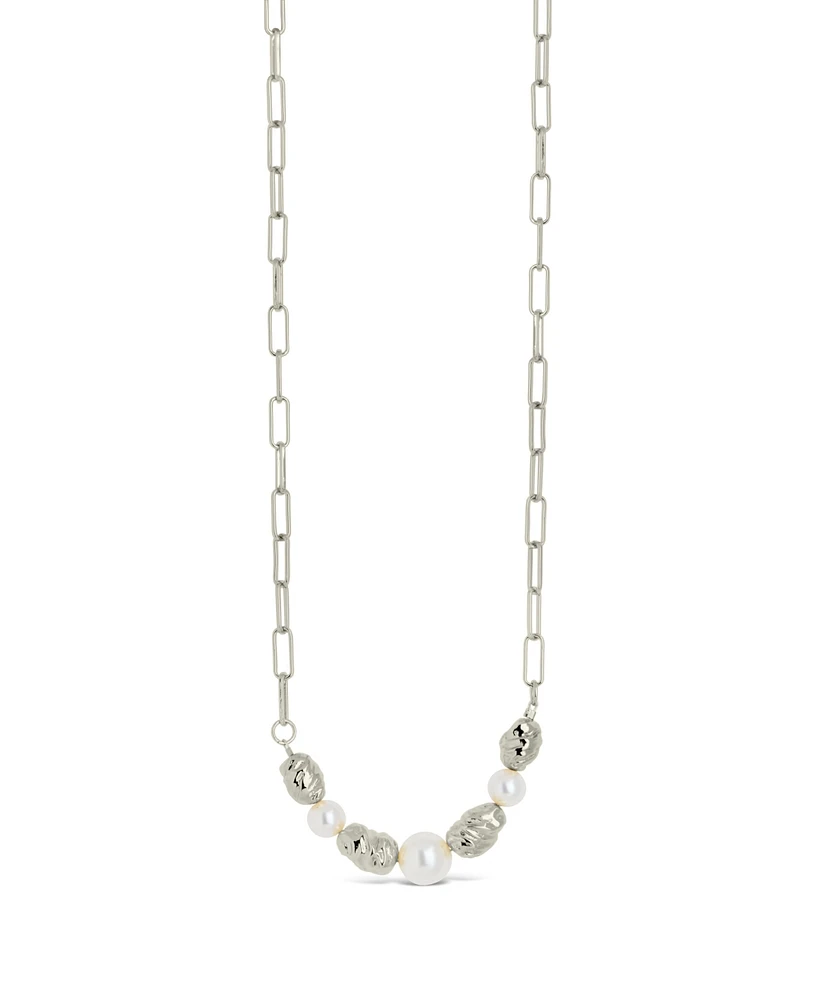 Sterling Forever Gold-Tone or Silver-Tone Beaded and Cultured Pearl Sylvie Statement Necklace
