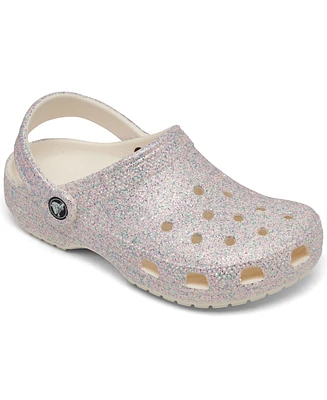 Crocs Little Girls Classic Glitter Clogs from Finish Line