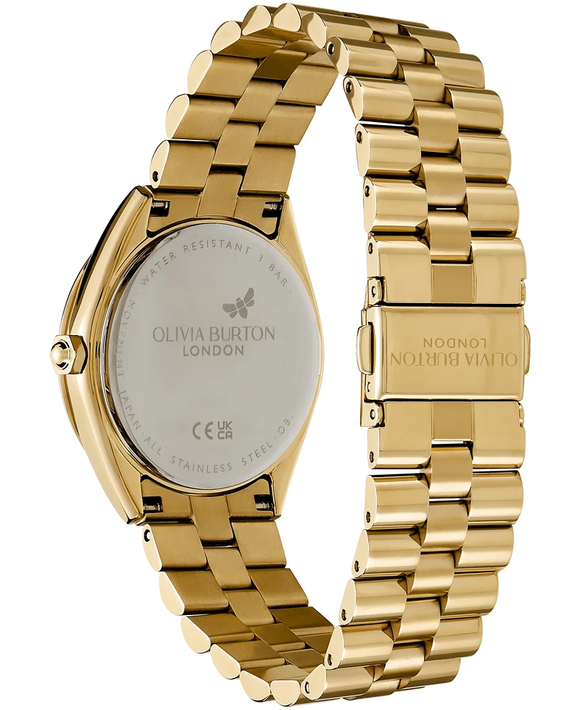 Olivia Burton Women's Bejeweled Gold-Tone Stainless Steel Watch 34mm