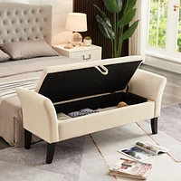 51.5" Bed Bench With Storage Velvet