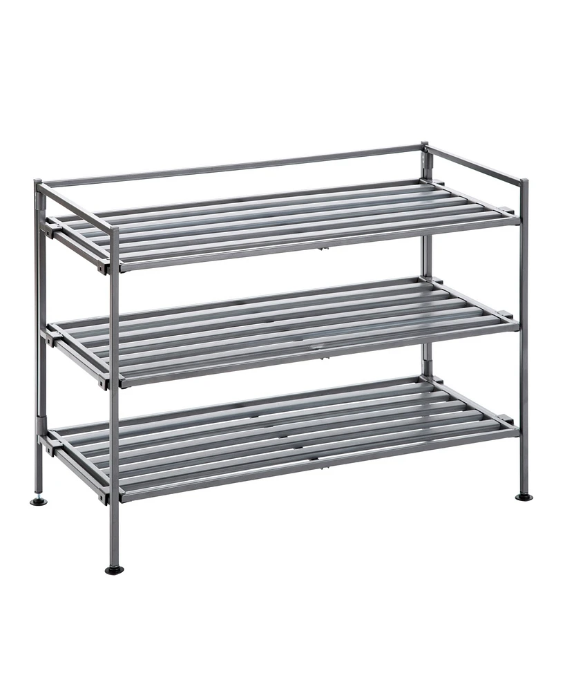 Seville Classics 3-Tier Stackable 9-Pair Resin Slat Shoe Rack