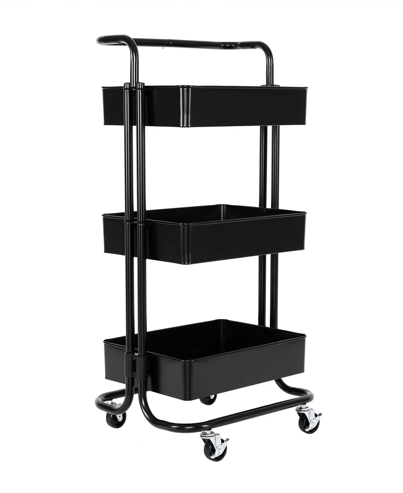 Seville Classics 3-Tier Steel Cart with Handle