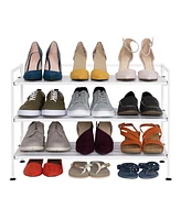 Seville Classics Home 3-Tier Stackable Wide Resin Slat Shoe Rack