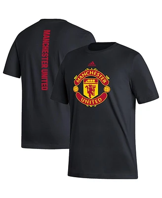 Men's adidas Black Manchester United Vertical Back T-shirt