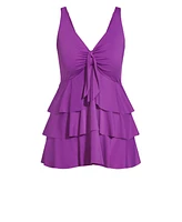 Plus Size Ruffled Tankini Top