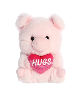 Aurora Mini Hugs Pig Rolly Pet Round Plush Toy Pink 5"
