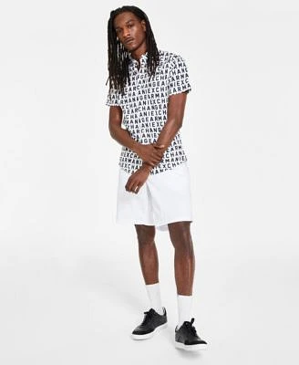 Ax Armani Exchange Mens Cotton All Over Print Shirt Bermuda Shorts