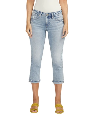 Silver Jeans Co. Women's Britt Low Rise Curvy Fit Capri Jeans