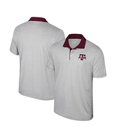 Men's Colosseum Gray Texas A&M Aggies Tuck Striped Polo Shirt