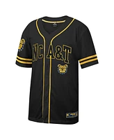 Men's Colosseum Black North Carolina A&T Aggies Free Spirited Mesh Button-Up Baseball Jersey