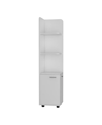 Depot E-shop Vestal Tall Corner Cabinet with 3-Tier Shelf and 2-Door, White