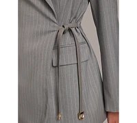 Donna Karan Women's Pinstriped Tie-Waist Blazer