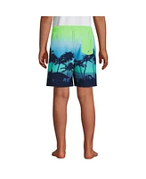 Lands' End Boys Husky Active Stretch Swim Trunks