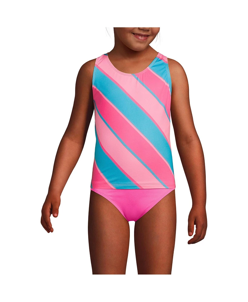 Lands' End Girls Chlorine Resistant Racer Back Tankini Swim Top