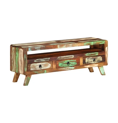 Tv Stand Multicolor 43.3"x11.8"x15.7" Solid Wood Reclaimed