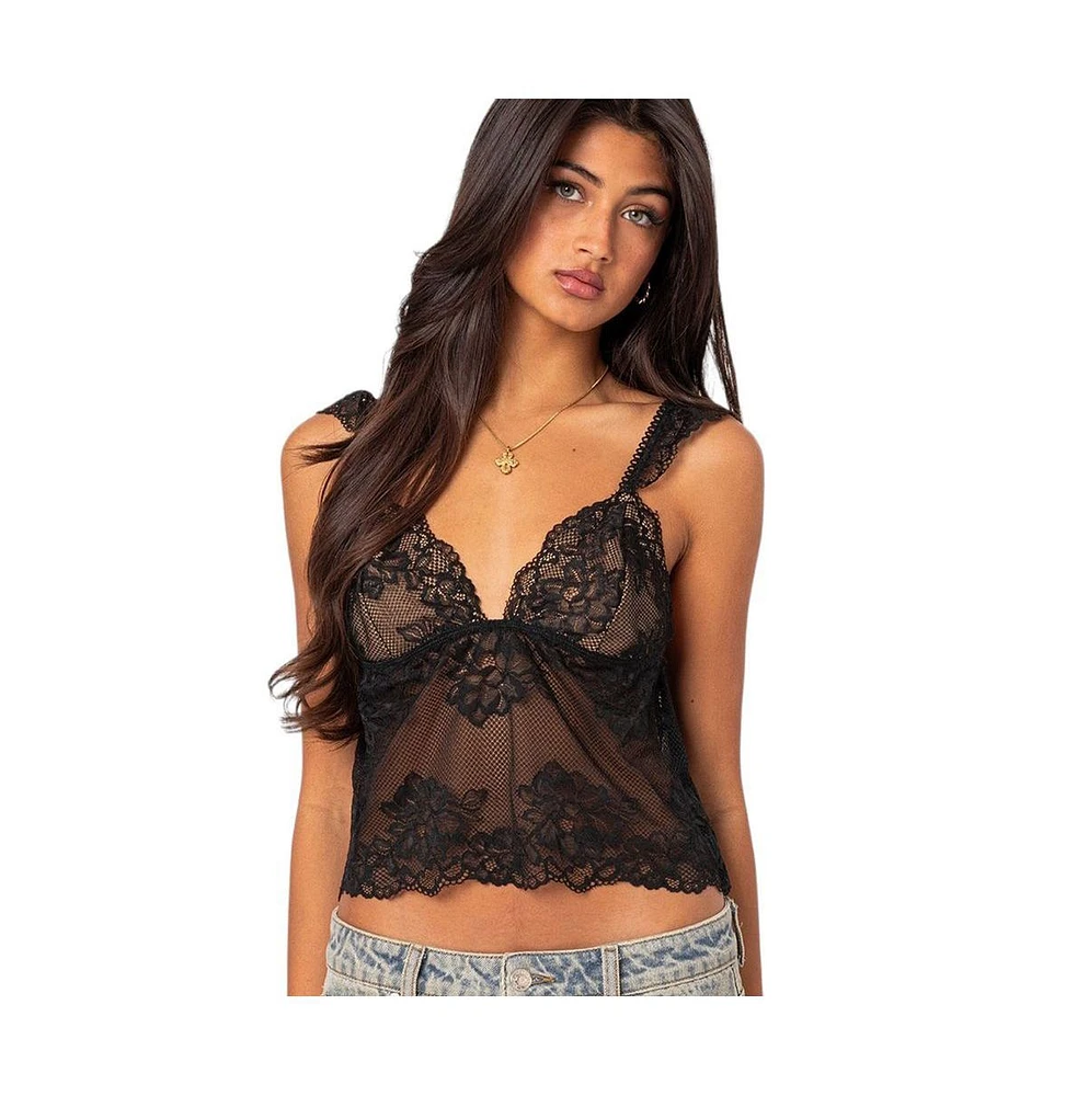 Women's Jasmine sheer lace top