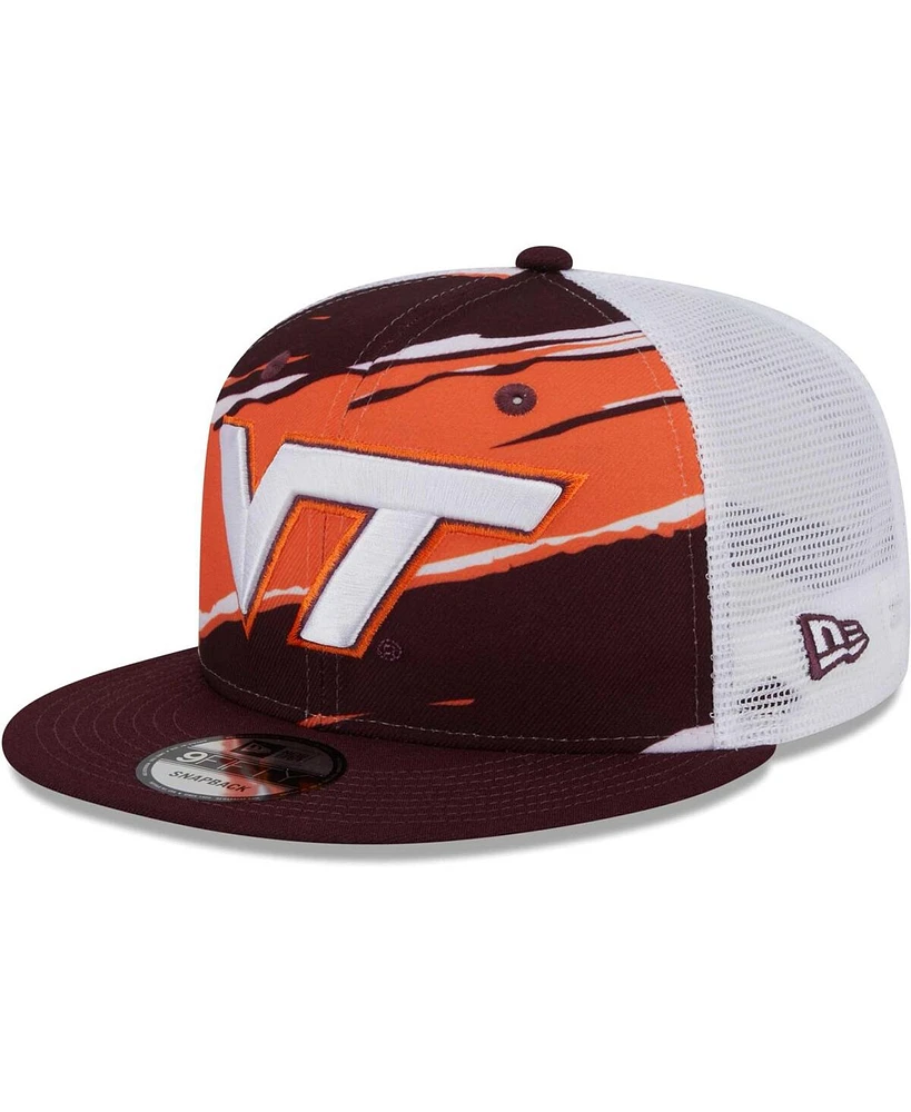 Men's New Era Maroon Virginia Tech Hokies Tear Trucker 9FIFTY Snapback Hat