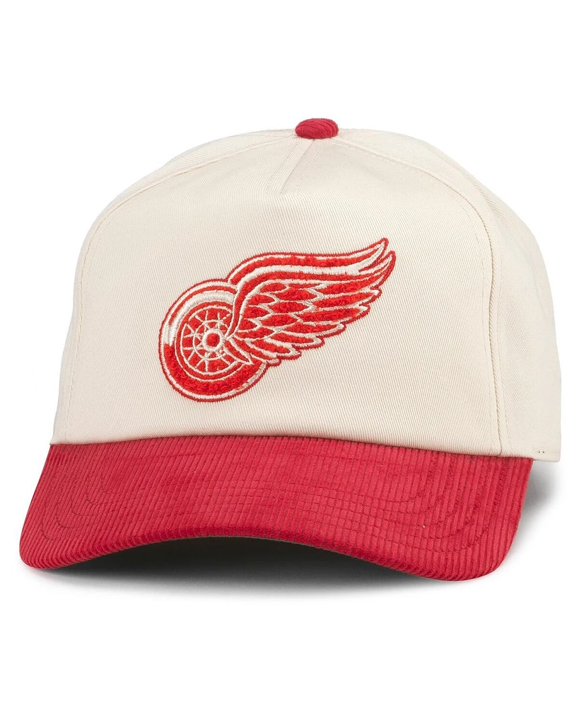 Men's American Needle Cream, Red Detroit Red Wings Burnett Adjustable Hat