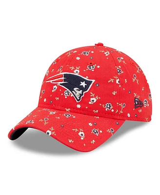 Women's New Era Red New England Patriots Floral 9TWENTY Adjustable Hat
