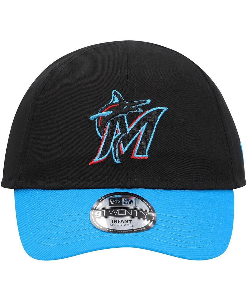 Baby Boys and Girls New Era Black Miami Marlins Team Color My First 9TWENTY Flex Hat