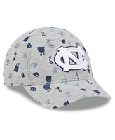 Toddler Boys and Girls New Era Heather Gray North Carolina Tar Heels Allover Print Critter 9FORTY Flex Hat