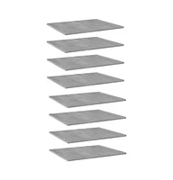 Bookshelf Boards 8 pcs Concrete Gray 23.6"x19.7"x0.6" Engineered Wood