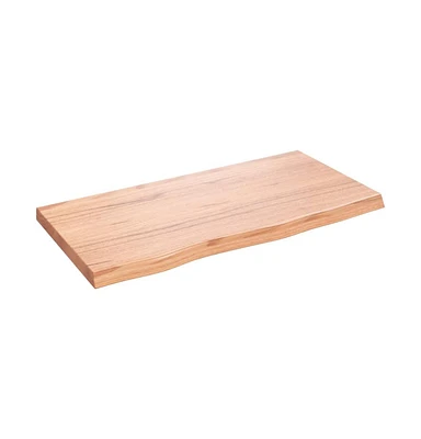 Wall Shelf Light Brown 31.5"x15.7"x(0.8"-1.6") Treated Solid Wood Oak