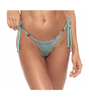 Guria Beachwear Women's Reversible Braided Scrunch Tie Side Bikini Bottom