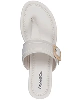 Style & Co Women's Polliee Buckled Thong Wedge Sandals, Created for Macy's