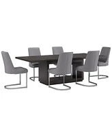 Tivie 7 Pc Dining Set (Rectangular Table + 6 Chairs), Created for Macy's