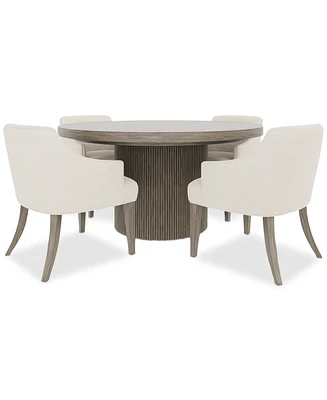 Frandlyn 5pc Dining Set (Round Table + 4 Host Chairs)