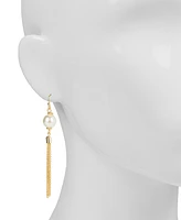Patricia Nash Gold-Tone Imitation Pearl Tassel Earrings